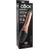 KING COCK PLUS - THRUSTING COCK PRO DILDO DE SILICONA CON EMPUJE VIBRACIÓN Y CALOR LIGHT 12,7 CM