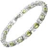 Rizilia Ovale Multicolore CZ 18K Oro Bianco Placcato Bracciale Tennis Donna | Colorato Pietra Portafortuna Bracciale, 7x5mm Zircone Taglio Ovale, 16,5/18/19 cm, Gioielli Impilabile & Matrimonio