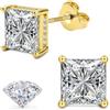 Dochais Orecchini Uomo Argento 925 Punto Luce Ipoallergenici Donna | 20G Orecchini Donna Oro Argento Brillante Diamante Sintetico Zirconia Cubica Quadrata Placcati Oro 14K Orecchino a Lobo