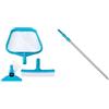 Intex 29056 Set di Pulizia Basic, Retina, Spazzola, Blu Bianco, 34.3 x 9.5 x 47.6 Cm & 29055 Asta Telescopica in Alluminio, Lunghezza 279 Cm, Argento Blu