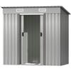 JUMMICO Casetta da Giardino in Metallo 196x122x182 cm,Capanno Attrezzi Zincato Impermeabile con Porta Scorrevole e Ventilazione, Facile Montaggio,Ideale per Giardino e Terrazzo,Argento
