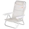AKTIVE Sedia da spiaggia reclinabile, sedia multiposizione, 5 posizioni, altezza seduta 21 cm, 48x46x84 cm, con maniglia per il trasporto, beige, Aktive Spiaggia