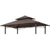ABCCANOPY - Copertura di ricambio per gazebo per grill, 12 x 20 cm, a doppio livello, copertura superiore per barbecue da esterno, per #L-GG001PST-F (marrone)
