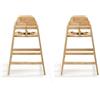 Safetots Set di Due Seggioloni Impilabili in Legno, Naturale, Seggiolone per Bambino, Elegante e Pratico, Seggiolone per Bambino per la Casa o Seggiolone SalvaSpazio per Ristoranti