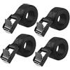SHUBEIEUMI 4 PCS Cinghie di Fissaggio a Cricchetto,100cm x 2cm(Nero) | Cinghia di Ancoraggio con Chiusura, Adatto per Moto, Auto, Portabiciclette,Cinghie di Tensione