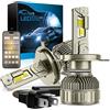 Sycreek Smart H4 LED, 0-50000LM 1000% Più Luminosa, Supporta Gradazione e Temperatura via APP, 3000K Giallo a 6500K Bianco Freddo per Fari e Fendinebbia Bluetooth 9003/HB2, Plug and Play