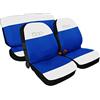 Lupex Shop Coprisedili auto compatibili con 500 Cinquecento, Bianco Royal centrale, Made in Italy, tessuto poliestere, set sedili completi anteriori e posteriori