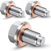 Csirnto 3 Pezzi Viti Magnetiche di Scarico Olio, M14x1.5cm Guarnizione Magnetica Dado di Scarico Coppa Olio, Coppa Olio Magnetica con Adattatore Vite di Scarico e Guarnizioni, Set per Cambio Olio Auto