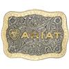 Ariat Fibbia rettangolare con bordo in corda nera e oro | Fibbia per cintura, motivo occidentale, compatibile con cinture con fibbia intercambiabile, adatta per abbigliamento casual o
