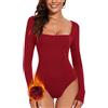 SERSARY Body Donna Termico Maniche Lunghe Con Collo Quadrato Bodysuit Camicia