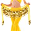 Baisdan Cintura Danza del Ventre, Gonna Danza del Ventre Avvolgente Can Monete d'oro di Paillettes Scintillanti per Spettacoli di Danza del Ventre, lezione di Yoga