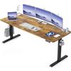 WALKINGDESK Scrivania Regolabile in Altezza, 160 x 60 cm Tavolo Elettrica con 2 Ganci, Standing Desk con Memoria per 4 Altezze, Scrivanie in Piedi in Casa con Piano Assemblato, Marrone Rustico