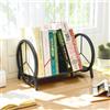 HDANI Libreria da Scrivania Rotonda,Portadischi in Legno in Vinile,Nero | Piccolo Organizer da Scrivania per CD,Album,Riviste,Libri,Struttura in Metallo Porta-CD,Scaffale portaoggetti,40×24×26 cm