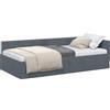 vidaXL Cornice del letto ad angolo Grigio scuro 90 cm x 200 cm Velluto