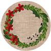 emmevi Tappeto sotto Albero Natale Rotondo 100 Cm Addobbi Decoro Ingresso Natalizio Base Regali Dis_B