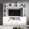 okwish Parete per TV, 3 pezzi, sospeso/in piedi, bianco, 180 x 35 x 170 cm | Mobile per soggiorno, mobile TV, mobile TV, mobile TV, vetrina, scaffale, 2 armadi, 2 cassetti, 11 scomparti, truciolato