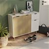 Vida Designs Credenza con 1 cassetto per soggiorno, camera da letto e sala da pranzo (rovere e bianco, 3 ante e 1 cassetto)
