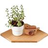 OAKERLAND Mensola Angolare in Legno di Quercia da Parete Con Foro per Cavi, Piccola Sospesa per Piante, Camera da Letto, Soggiorno, Cucina (22 cm)