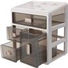 Yopption Contenitore per medicinali, grande, con 4 cassetti, trasparente | Scatola organizer per medicinali, impilabile, per casa, ufficio, cura, 28 x 20 x 32 cm
