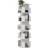 ML DESIGN modern living ML-Design Libreria Girevole a 360° 40x155x40 cm Bianco da Interno in Legno Truciolare con 5 Ripiani e 20 Scomparti, Scaffale Angolare a Colonna Salvaspazio Mobile Multiuso per Casa e Ufficio Moderno