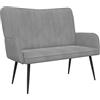 vidaXL Divano a 2 Posti Grigio Chiaro 115 x 61 x 87 cm Velluto