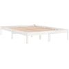 vidaXL Giroletto Bianco in Legno Massello 180x200 cm Super King