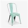 Produce Shop sedie Design Industriale Metallo Vintage Shabby Chic Stile Steel Old - Azzurro