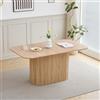 BenyLed Tavolo da Pranzo Rettangolare per 4-6 Persone, Tavolo da Cucina Moderno con Base a Doghe in Legno per Casa, Ristorante, Ufficio, L160*P90*A76cm