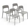 Arreditaly Set 4 Sedie Da Giardino In Polipropilene Impilabili Leggere E Resistenti Ideali Per Esterni Terrazze Giardini Bar Dehors Ristoranti 41 x 82,5 x 52 cm (Grigio)
