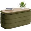 Bonlife Pouf con vano portaoggetti, poggiapiedi pieghevole con tavolo, poggiapiedi, poggiapiedi per soggiorno, camera da letto, corridoio, velluto bianco, 76x38x38 cm