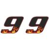 4R Quattroerre.it 13159 Numero Racing 9 Fiamme, Medio 100 x 130 mm (Confezione da 2)