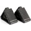 Fasmov Set di 2 Cunei per Ruota Auto, Blocco Antiscivolo, Tappo di allineamento della Ruota per Moto, Camion, Auto, Nero (3,85 kg)