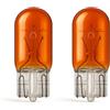 Magnet YW5W - Set di 2 lampadine alogene, 12 V, 5 W, attacco T10, W2,1 x 9,5D, lampeggianti, per interni ed esterni, per auto, moto, colore: arancione