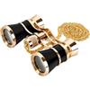 LeeQinersw Binocolo 3×25 con Finitura Telescopio Binoculare Compatto Metallico Strumento di Visualizzazione per Concerti, Nero