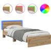 vidaXL Artisan struttura letto in rovere 100 x 200 cm materiale a base di legno