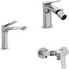 Parama Set miscelatori: lavabo bidet senza scarico ed esterno doccia a muro cromato | Anne