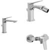 Parama Set miscelatori: lavabo bidet con salterello e piletta ed esterno doccia a muro cromato | Anne