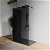 Parama Doppio walk-in nero opaco 80x120 cm vetro 8mm fumè anticalcare h200 | Keros