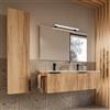 Parama Mobile bagno sospeso cannettato 120 cm rovere chiaro con lavabo in ceramica doppia vasca | Fuji