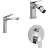 Parama Set miscelatori: lavabo bidet senza scarico e incasso doccia c/deviatore cromato | Anne