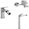Parama Set miscelatori: lavabo alto bidet senza scarico ed esterno vasca a muro cromato | Anne