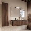 Parama Mobile bagno sospeso cannettato 120 cm rovere scuro con lavabo in ceramica doppia vasca e colonna | Fuji