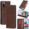 Vauki Cover per Xiaomi Redmi Note 10 Pro 4G con 1 Vetro Temperato Custodia in Pelle PU Slot Schede Flip TPU Silicone Case Supporto Stand Magnetica Antiurto Caso per Redmi Note 10 Pro 4G 6.67,Marrone