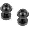 CS PRIORITY Adattatore a sfera in alluminio CNC, 1,6 cm, foro da 1/4 e 3/8, supporto per testa a sfera da 2,5 cm, per action camera subacquea, luce di riempimento (nero, 2 pezzi)