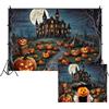 SDOTPMT 1,5x1m Halloween Partito Foto Fondale Orrore Luna Notte Pauroso Cemetery Pumpkin Lantern Fotography Background Bambini Kids Family Partito Birthday Stendardo Studio Shoot Props