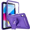 TiMOVO Cover Custodia per iPad A16 11/10 Gen 10,9, Viola Profondo | Protezione Schermo, Cover Antiurto Rugged, Supporto e Portapenne