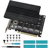 AYWHP M.2 PCIe 4.0/3.0 X16 Scheda di Espansione con Dissipatore AYWHP 4 Porte M.2 NVMe SSD a PCIE X16 M Key Hard Drive Scheda di Espansione，RAID on CPU (VROC) in Piattaforma Intel e PCIe 4.0 RAID in Piattaf