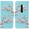 AIFILLE Compatibile con Custodia Xiaomi Redmi Note 8 Pro Azzurra con Disegni Elegante Fiore Rosa Premium PU Pelle Portafoglio Anti-Slip Protettiva Flip Slim Fit Cover Libro per Xiaomi Redmi Note 8 Pro