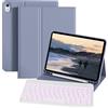 ZOPSGYU Custodia con tastiera per iPad A16 11/10a generazione | Custodia per tastiera magnetica rimovibile con portapenne, illuminazione a 7 colori, Bluetooth QWERTZ, viola