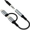 HOYULLI Adattatore da USB C a jack da 3,5 mm, cavo per iPhone 17 16 15 14 13 Pro MAX per iPad per Apple compatibile con cuffie Samsung S26 tipo C Lightning Audio DAC AUX connettore microfono accessori